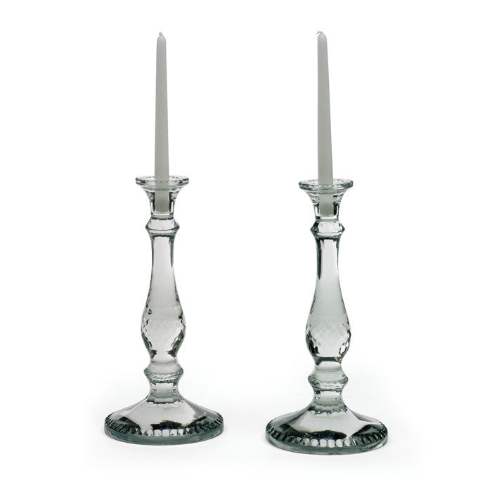 Pair Of Glass Monaco Candlesticks