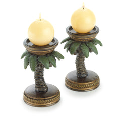 Tropical Palm Tree Candle Holders