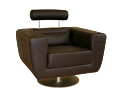 Baxton Studio Swivel-Action Dark brown Club Chair