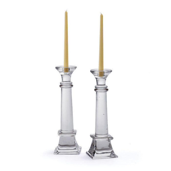 Pair of Glass Harrison Candlesticks