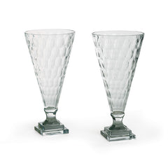 Glass Geneva Vase/Hurricanes-set of 2