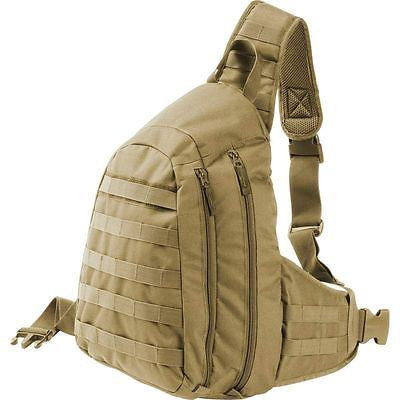 19" Outdoor Sling Pack w/ Waist Strap, Compact Hike Run Tactical MOLLE Backpack