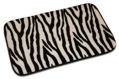 Animal Design Zebra Bath Mat, Foam Plush Rug, Non-slip, Zebra Black & White Design