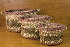 Olive/Burgundy/Gray Utility Baskets In Different Sizes