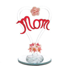 Mother‘ Tribute Glass Heart Figurine