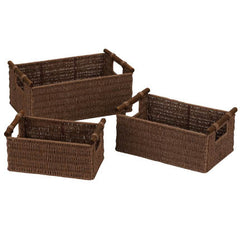 Set of 3 Paper Rope Baskets In Different Colors