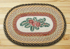 Pinecone Red Berry Oval Patch Rug