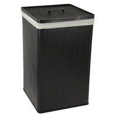 Black Bamboo Hamper with Lid