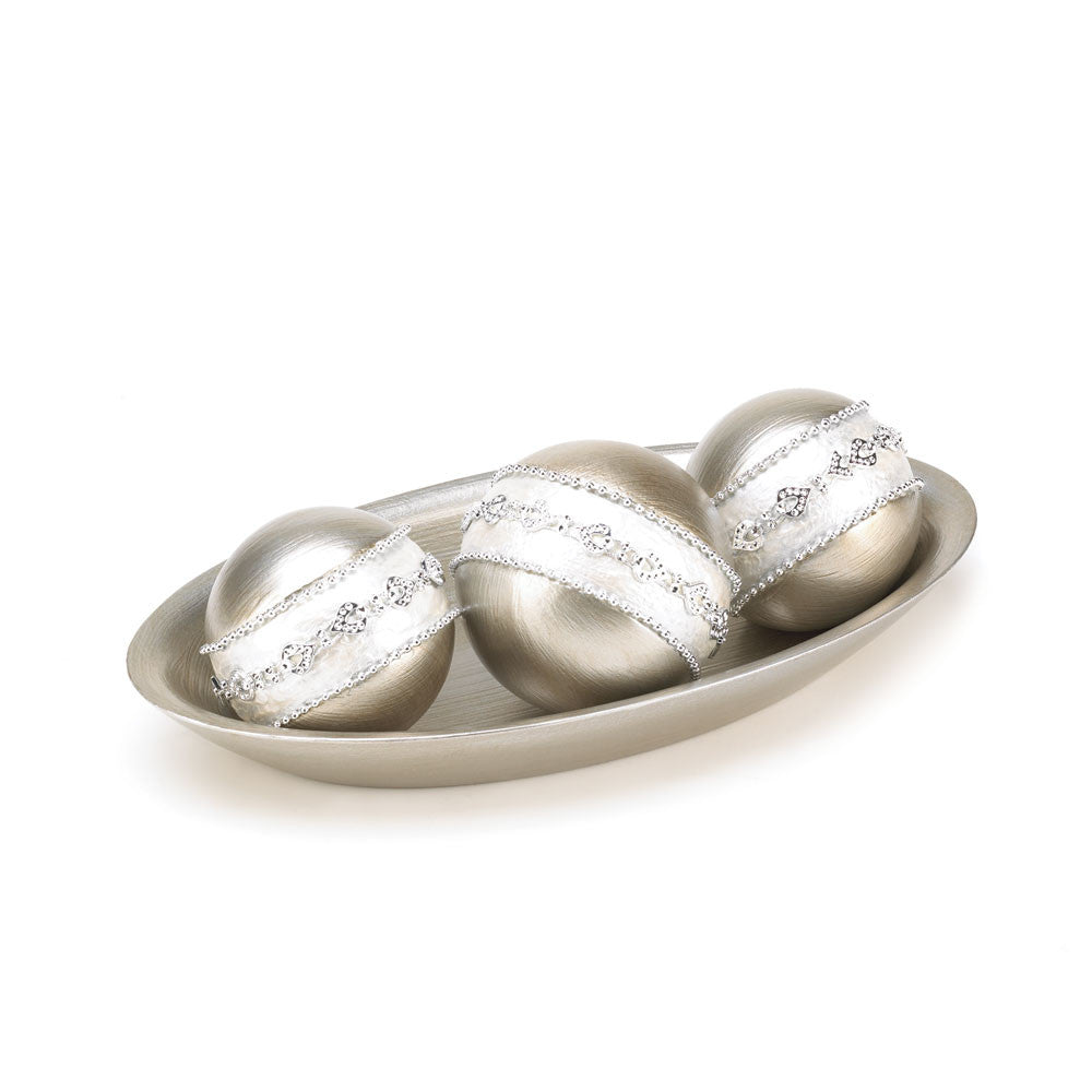Decorative Silver Balls Set