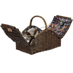 Willow Picnic Basket Fully Lined Service for Four