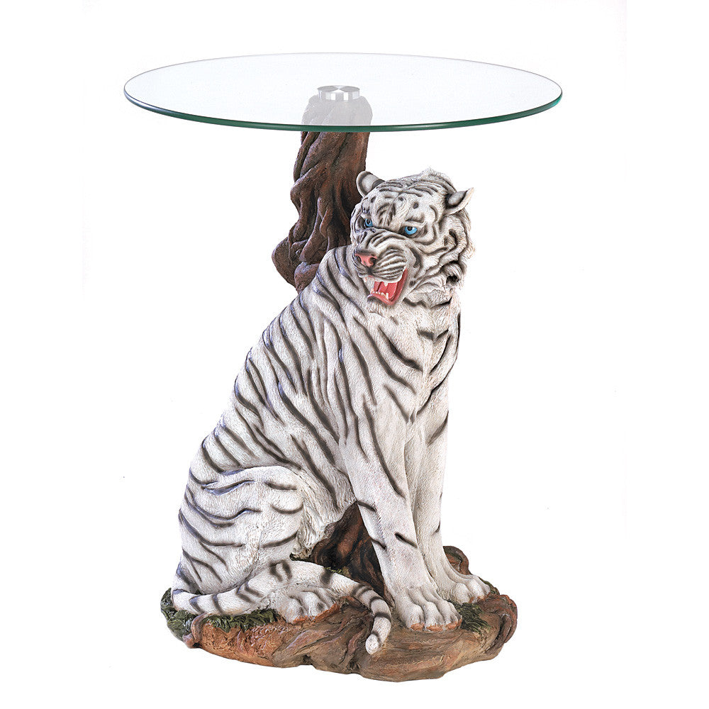 White Tiger Accent Table