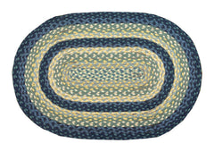 Breezy Blue/Taupe/Ivory Braided Rug In Different Shapes And Sizes