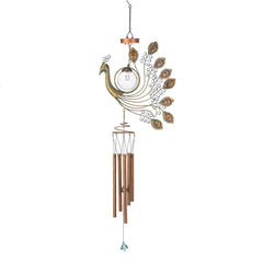 Crested Peacock Solar Wind Chimes