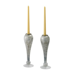 Pair Of Glass Droplet Candlesticks