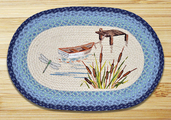 Lake Boat Oval Patch Rug