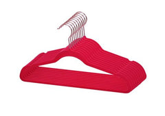 50 Pcs Velvet Hangers, Slim Antislip, Non-slip Hangers-Red
