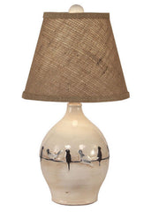Round Pot With Birds On Branch Table Lamp