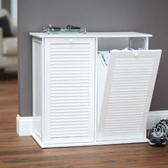 Tilt-out Laundry Sorter Cabinet with Shutter Front