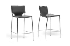 Baxton Studio Montclare Leather Modern Counter Stool in Set of 2