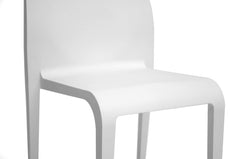 Baxton Studio Blanche White Molded Plastic Dining Chair Set of 2