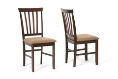Baxton Studio Tiffany Brown Dining Chair in Set of 2