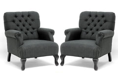 Baxton Studio Gray Linen Club Chair
