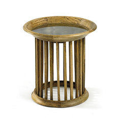 Wood Matchstick Side Table
