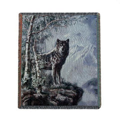 Timber Wolf Tapestry Throw