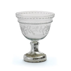 Antiqued Silver Claire Glass Bowl