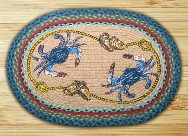 Blue Crab Oval Patch Rug