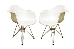 Baxton Studio Dario White Molded Plastic Chair