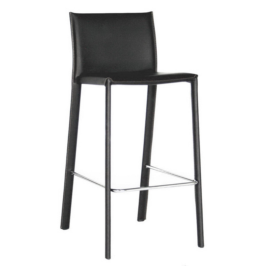 Baxton Studio Crawford Leather Counter Height Stool