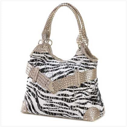 Zebra Print Sequin Handbag