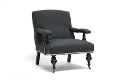 Baxton Studio Galway Gray Linen Arm Chair
