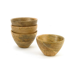 Wood Bowls in Set of Four With Natural Finish