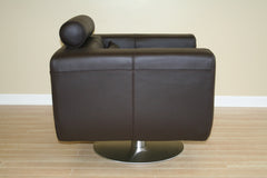Baxton Studio Swivel-Action Dark brown Club Chair