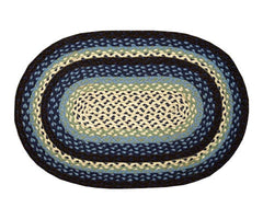 Blueberry/Creme Braided Rug In Different Sizes And Shapes