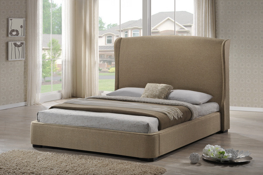 Baxton Studio Sheila Bed with Upholstered Headboard