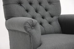 Baxton Studio Gray Linen Club Chair