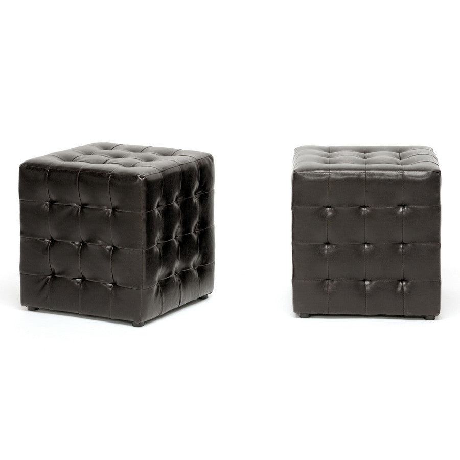 Baxton Studio Siskal Modern Cube Ottoman