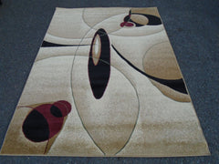 New Contemporary Brown and Beige Circles Area Rugs