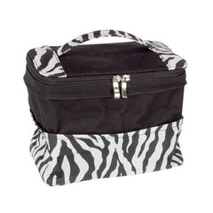 Zebra Print Expandable Bag with Portable Mirror
