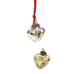Heart Ornaments with Antique Gold Textured Finish