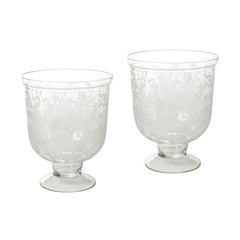 Small Antique Etched Hurricanes- Set Of 4