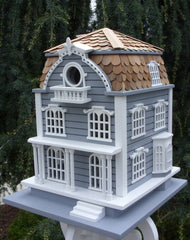 Sag Harbor Birdhouse - Blue with Mansard Roof