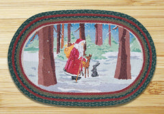 Father Christmas Oval Patch Rug