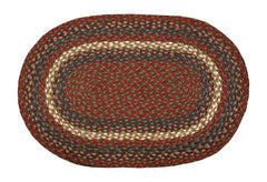 Burgundy/Gray Braided Rug In Different Shapes And Sizes