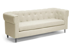 Baxton Studio Cortland Beige Linen Modern Chesterfield Sofa
