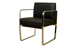 Baxton Studio Meg Black Leather Chair