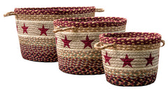 Burgundy Star Utility Basket In Different Sizes